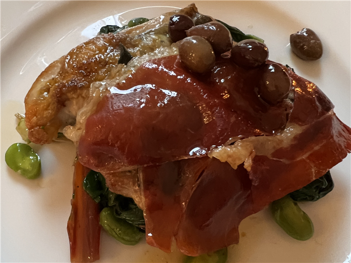 guinea fowl with prosciutto